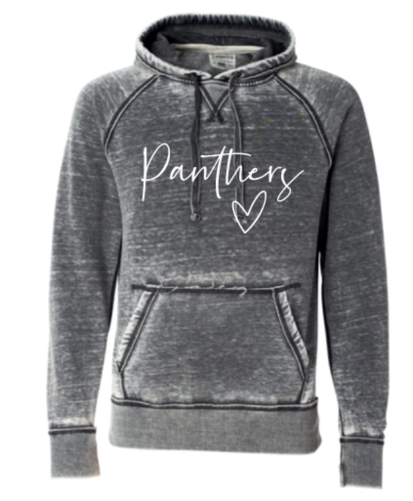 Paradise white THIN writing with heart-  ZEN HOODIE